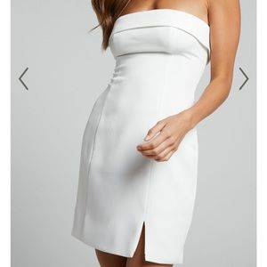 Showpo white strapless mini dress